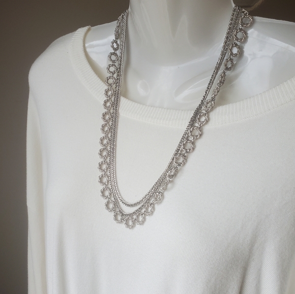 Trifari Vintage 3 String Wire Wrapped Necklace - Picture 2 of 3